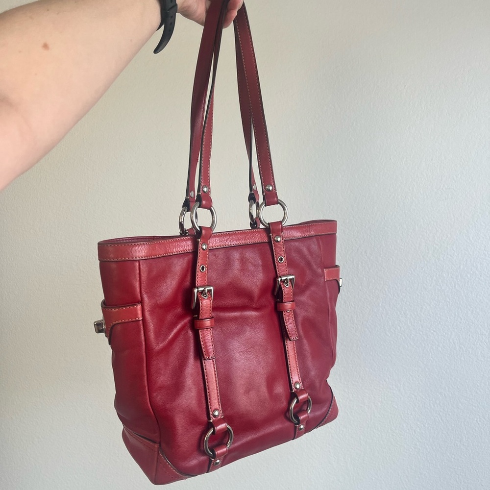 Coach Red Leather Legacy Tote Bag